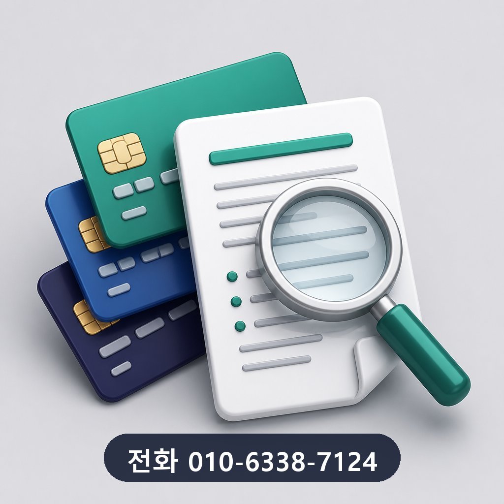 카드깡 카드사 약관 확인 이미지 · 문의 010-6338-7124